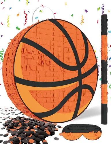 Vista 10 de Piñata de fútbol – Incluye palo de madera, vendaje de ojos y confeti – 13 x 13 x 3 pulgadas – Perfecto para decoraciones de fiestas deportivas