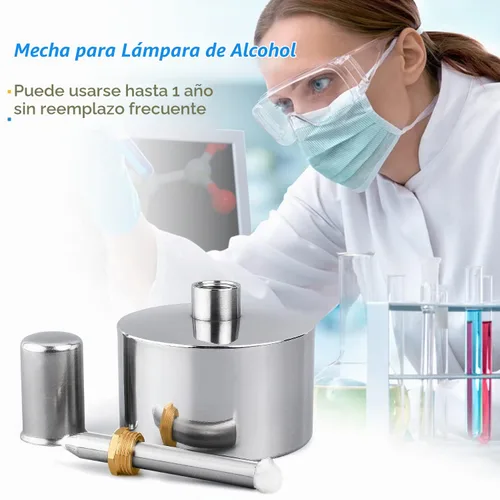 Vista 4 de Lámpara de alcohol de acero inoxidable de 13.5 fl oz - Quemador Bunsen a prueba de explosiones Lámpara de calefacción de pared pesada Lámpara