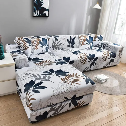 Vista 3 de MIFXIN Funda de sofá modular en forma de L, 2 piezas, fundas elásticas en forma de L con parte inferior elástica para sala de estar, niños, perros