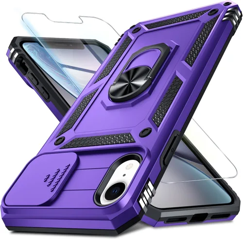 Vista 130 de Janmitta Funda para iPhone 8 Plus/7 Plus/6 Plus, Cubierta de Teléfono con Cubierta Deslizante Integrada para Lente de Cámara + Protector