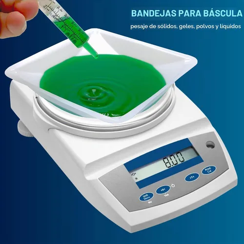 Vista 3 de Weigh Boats - Bandejas de plástico desechables grandes (11.2 fl oz, paquete de 125) para báscula, bandeja cuadrada antiestática, plato