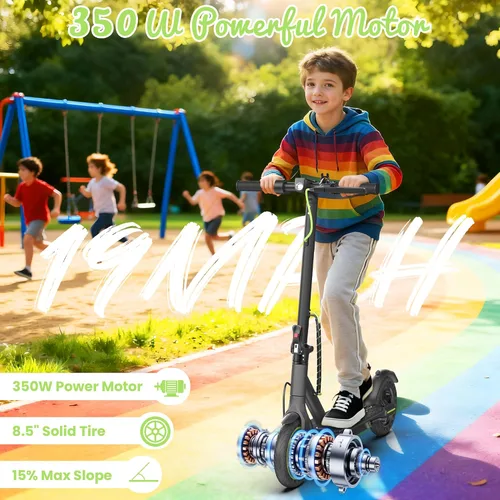 Vista 3 de WERHY 8.5'' Electric Scooter, 350W Powerful Motor, 19MPH Top Speed, 12-15 Miles Long Range, Folding E Scooter with Dual Braking