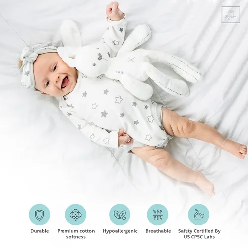 Vista 4 de Zenulove Juego de regalo unisex de 9 piezas de 9 piezas de algodón para bebés de 0 a 3 meses