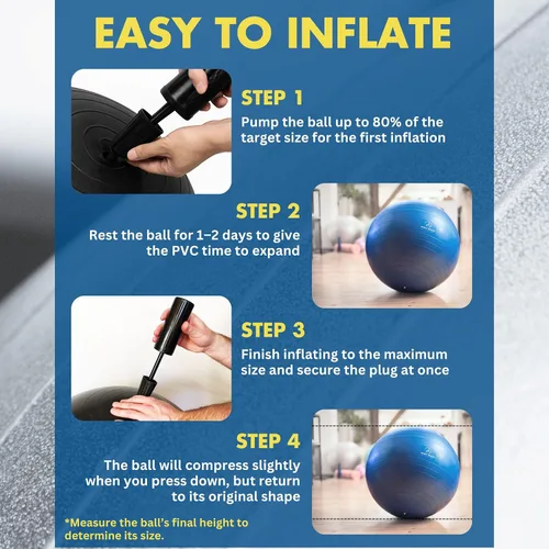 Vista 8 de ProBody Pilates Pelota de yoga - Pelotas de ejercicio, varios tamaños, para estabilidad, embarazo, entrenamiento y terapia física