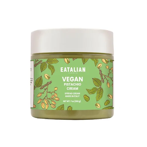 Vista 10 de EATALIAN by AMZ BETTER Crema de Pistacho, 7oz/200 gr, pasta de pistacho untable, sabor dulce y único, ideal para pan, para pasteles, postres