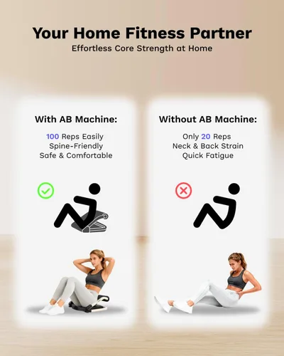 Vista 3 de AIRHOP Ab Machine 4-Speed Auto Rebound Sit Up Abdominal Trainer Home Gym