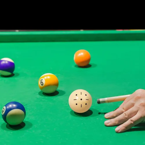 Vista 5 de GSE Billiard Training Cue Ball, AAA-Grade PRO Cup Standard Pool Cue Ball 2 puntos negros