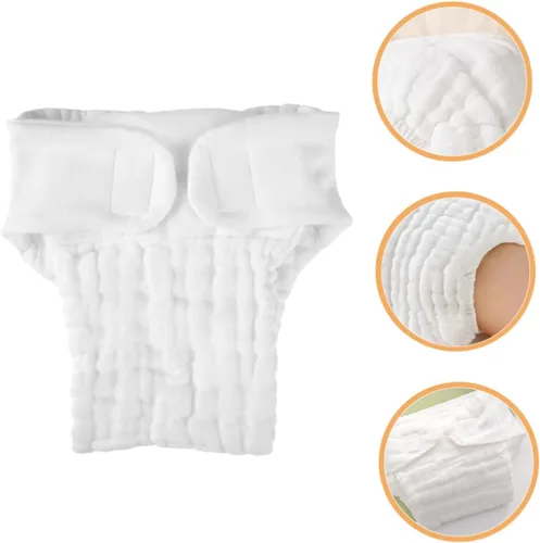 Vista 8 de ERINGOGO 5pcs Soft Cotton Reusable Nappy Liners for Boy Girl Washable Incontinence Diaper Inserts Breathable Absorbent Cloth Pad for Months