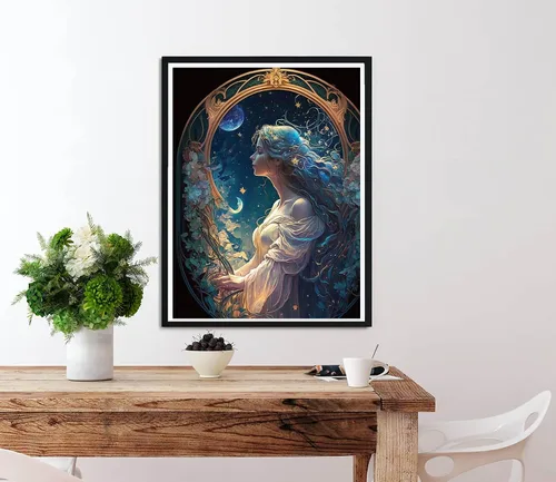 Vista 4 de Diymood Pintura por números para adultos y niñas, pintura al óleo DIY planta acrílica por números kits para niños adultos principiantes