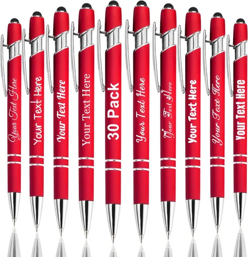 Vista 13 de Hasta 300 bolígrafos personalizados a granel con nombre personalizado con grabado gratis, puntas de lápiz capacitivo grabado, bolígrafo
