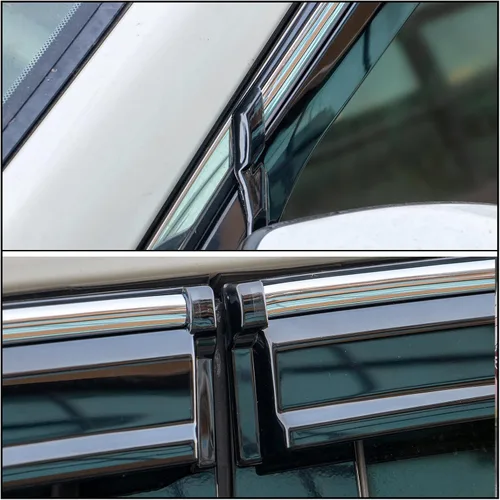 Vista 4 de IKON MOTORSPORTS - Visera de ventana compatible con Nissan Altima 2013-2018, policarbonato teñido ahumado y semitransparente con ribete cromado