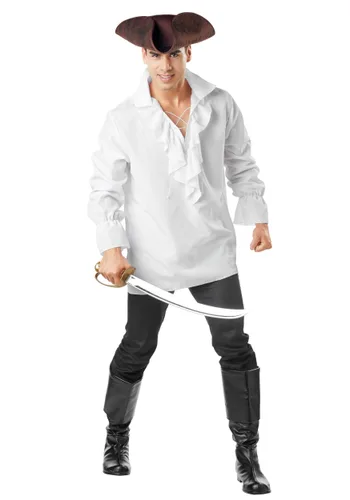 Vista 2 de Camisa de Disfraz de Pirata Blanca para Hombre Multicolor