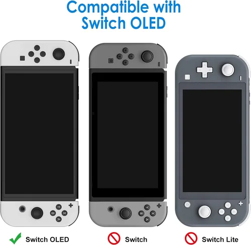 Vista 2 de JETech Protective Case for Nintendo Switch (OLED Model) 7-Inch 2021 Release, Grip Cover with Shock-Absorption and Anti-Scratch Design, HD Clear