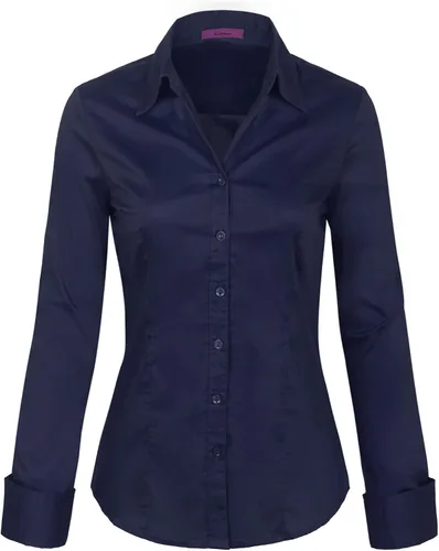 Vista 9 de KOGMO Camisas de manga larga con botones para mujer, blusa de trabajo de oficina (S-3X)