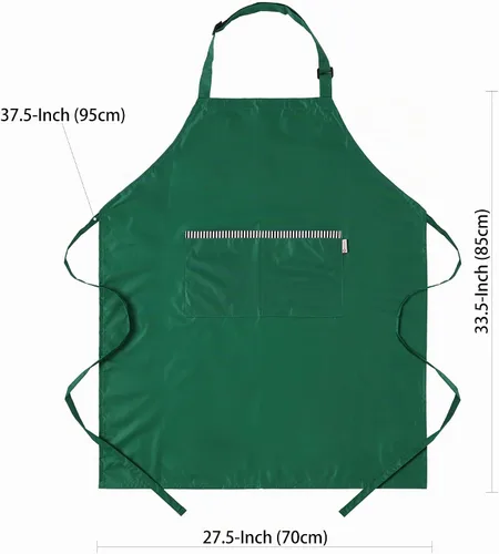 Vista 4 de Delantal de cocina ligero impermeable verde