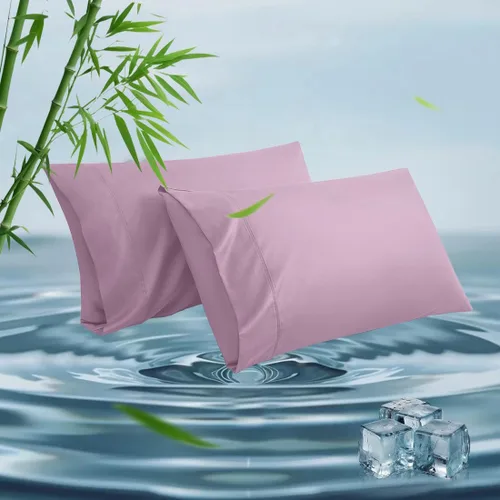 Vista 8 de Fundas de almohada estándar, fundas de almohada de viscosa refrescante de bambú con cierre de sobre, suave que absorbe la humedad para personas que