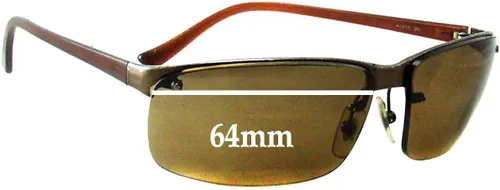 Vista 3 de Lentes de repuesto sin marca Sunglass Fix sin montura semitransparente, compatibles con marcos sin marca de 2.520in
