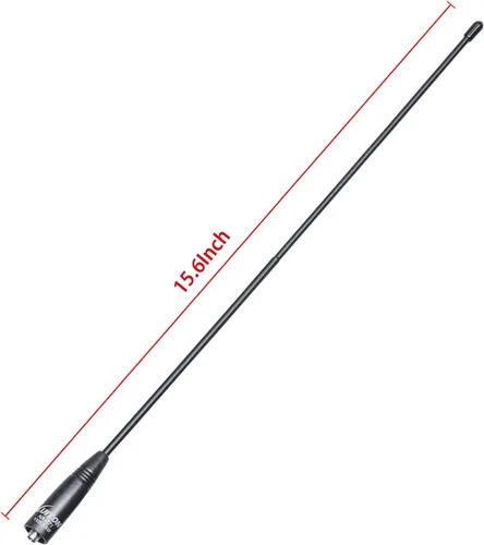 Vista 3 de Antena de radio para BaoFeng UV-5R/888S Antena Walkie Talkie de largo alcance 15.6 pulgadas Whip VHF/UHF (144/430Mhz) Antena SMA-Hembra (1 paquete)