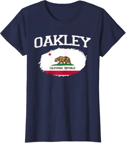 Vista 29 de OAKLEY CA CALIFORNIA Flag Vintage USA Sports Hombre Mujer Camiseta, Negro