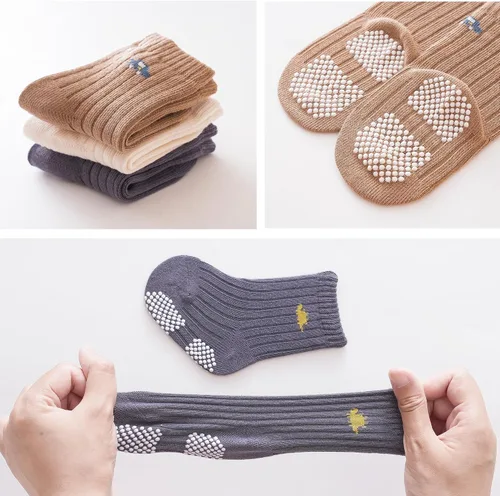 Vista 7 de Calcetines de algodón para bebés y niños pequeños con empuñaduras de 0-5T, 6