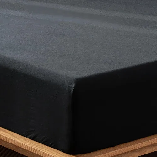 Vista 43 de MooMee Sábana bajera ajustable de solo 100% algodón lavado con textura parecida al lino, transpirable, duradera, suave, cómoda, bolsillo profundo