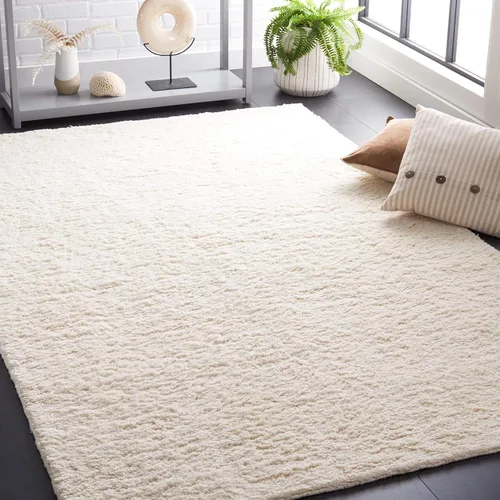 Vista 19 de SAFAVIEH Casablanca Shag Collection - Alfombra decorativa, 2 pies 3 pulgadas x 5 pies, turquesa y marfil, lana maciza hecha a mano, ideal para sala