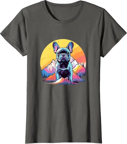 Vista 47 de French Bulldog Dog Men Women Kids T-Shirt Asphalt Grey