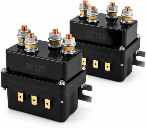 Vista 8 de QWORK Relé solenoide, Contactor de relé solenoide de 12V 250A para reemplazo de relé de cabrestante para control de ATV UT de 3000-5000LB