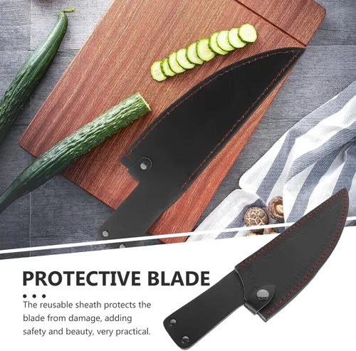 Vista 6 de CALLARON Funda de cuero para cuchillo de chef de 13 pulgadas, fundas portátiles para cuchillos, cubierta segura para cuchillos de chef, cubierta