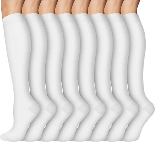 Vista 12 de ACTINPUT 8 Pares de Calcetines de Compresión para Mujeres y Hombres, Medias de Compresión de Soporte para Médico, Correr, Atletismo