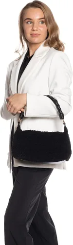 Vista 2 de Like Dreams Bolso de mano suave de sherpa con asa superior de piel vegana para mujer, niña, adolescente, moda de invierno