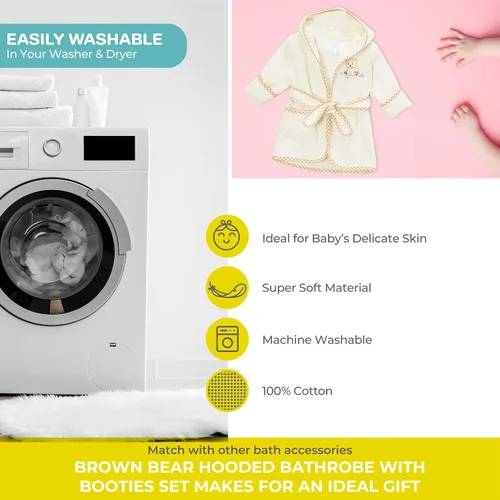 Vista 7 de Spasilk 100 Cotton Hooded Terry Bathrobe with Booties Baby Girl Gifts Baby Boy Gifts Shower Gift