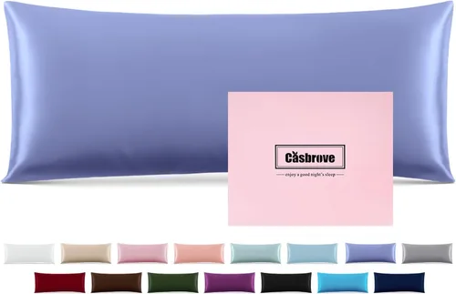 Vista 40 de Fundas de almohada de seda con cremallera, funda de almohada de morera, azul bebé, estándar, 1 unidad 20x26 Silk Pillowcase for Hair and