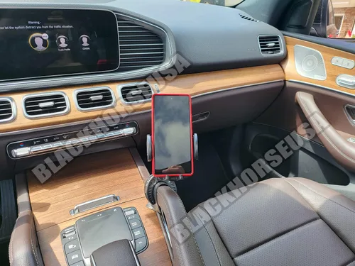 Vista 2 de Soporte para teléfono inteligente Mercedes GLE GLC GLS Diseño de pinza para consola central Magnético, para iPhone, para Android, carga