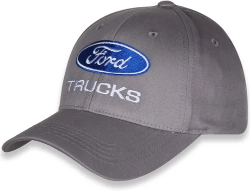 Vista 4 de Gorra de béisbol de sarga de algodón con licencia oficial de Ford Trucks, color gris claroNimbus Cloud con cierre ajustable, Gris