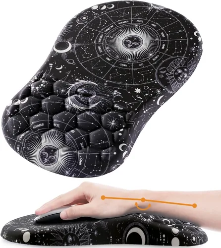 Vista 8 de Alfombrilla de mouse ergonómica con reposamuñecas, cómoda alfombrilla de mouse para computadora portátil para aliviar el dolor con base