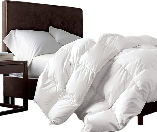Vista 9 de Lujo Edredón nórdico de fibra de plumón de ganso y pluma de ave acuática de tamaño California King extragrande 108" x 98", 100% funda de algodón