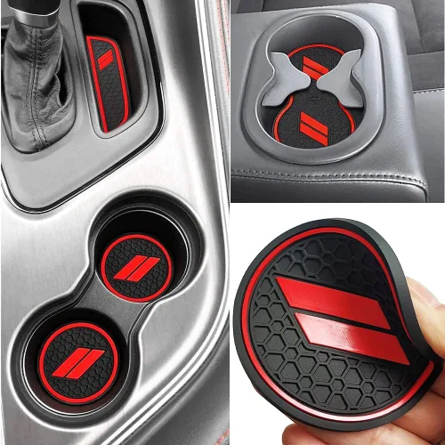 Vista 12 de Auprite Alfombrillas antipolvo para accesorios Dodge Challenger 2015 2016 2017 2018 2019 2020 2021 2022 2023, se adapta a la medida forros para Negro
