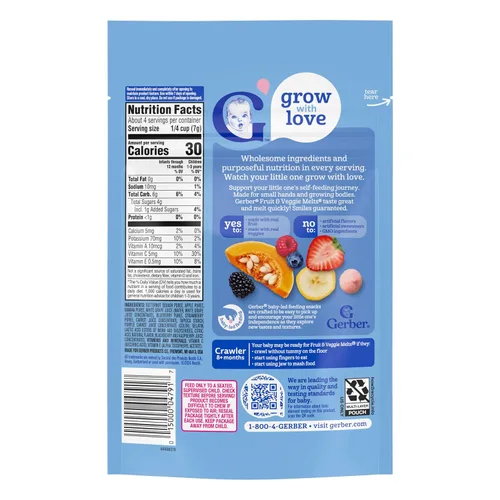 Vista 11 de Gerber Etapa 3 Very Berry Fruit and Veggie Melts, 1 Oz