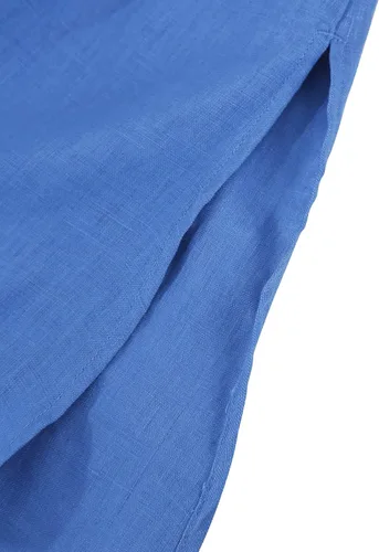 Vista 5 de Amazhiyu Vestidos midi de lino puro con botones para mujer, con bolsillos y cinturón