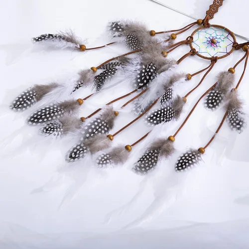 Vista 4 de LUREME Dreamcatcher - Diadema de plumas estilo bohemio con plumas, tocado hippie, diadema bohemia para mujer (Hb00011-5)