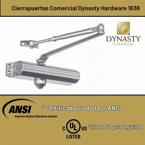 Vista 5 de Dynasty - Cierrapuertas ajustable Tamaño de resorte 3-6 Cierrapuertas automático hidráulico Serie 1636 Aluminio rociado