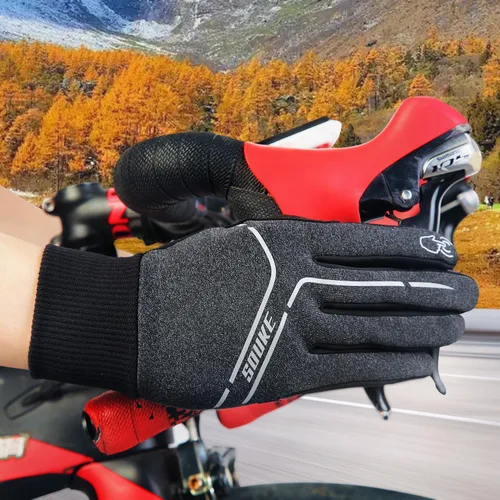Vista 6 de Souke Sports Guantes de ciclismo de invierno para hombres y mujeres, guantes acolchados para pantalla táctil, resistentes al agua, resistentes al