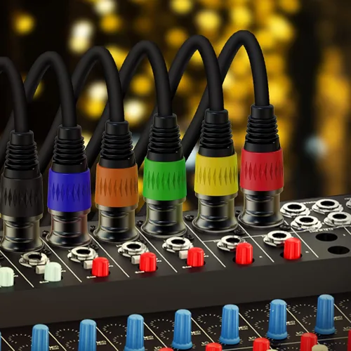 Vista 5 de Cables XLR, cable de micrófono XLR de 25 pies, paquete de 4 unidades, cable de altavoz XLR de 3 pines chapado en oro macho a hembra, cable