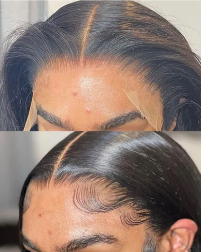 Vista 30 de KRN 5x5 HD Cierre de encaje, 0.1mm Ultra-delgado Invisible Cierre de encaje HD Pequeño Nudo Único Pre-arrancado con Cabello de Bebé 12A Grado