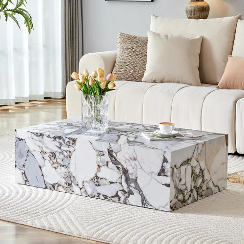 Vista 12 de WILLIAMSPACE 11.81" Square Wood Side Table for Living Room, No Assembly 11.81"*19.69"h-gray Textured