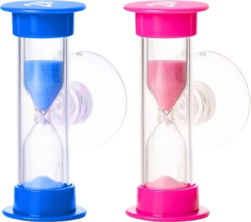 Vista 8 de Temporizador de Arena de 2 Minutos para Cepillo de Dientes para Niños - Paquete Grande Individual Reloj de Arena Sonriente