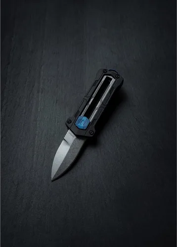 Vista 3 de Kershaw Kapsule - Cuchillo de bolsillo, negro, hoja de punta de lanza