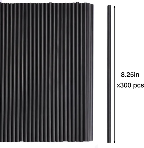 Vista 3 de Tomnk 300 pajitas desechables, pajitas de plástico de 8.25 pulgadas, pajitas de plástico para vasos y café helado 0.24" Wide Food-Grade BPA-Free