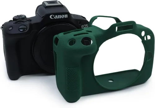 Vista 7 de MUZIRI KINOKOO Funda de Silicona para Canon EOS R50 Vlog Cámara - Verde